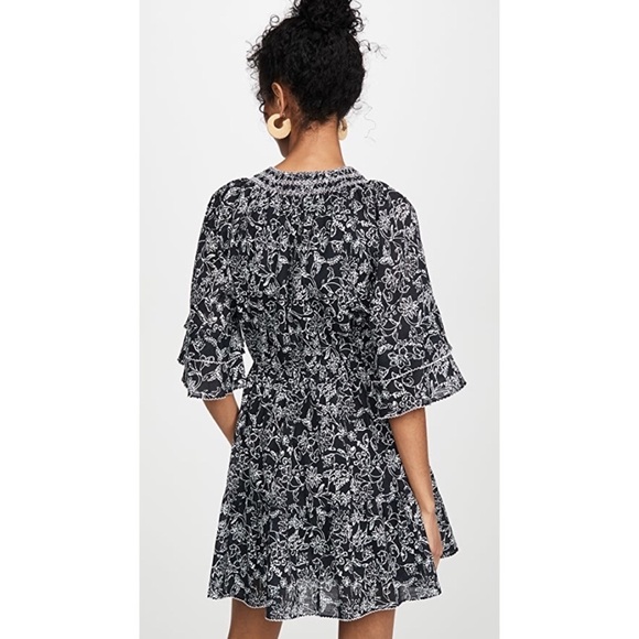 Parker Lindsay Tiered V Neck Dress in Black Aura, Small - Picture 3 of 13